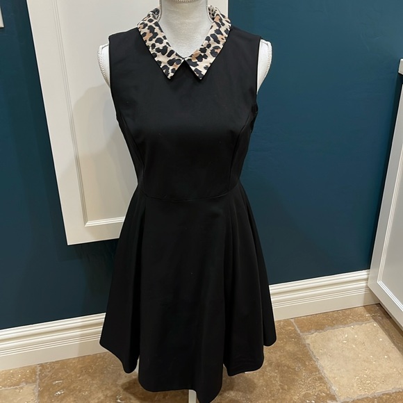 kate spade Dresses & Skirts - 🎉Host Pick🎉 Kate Spade ♠️ black dress with leopard print collar!